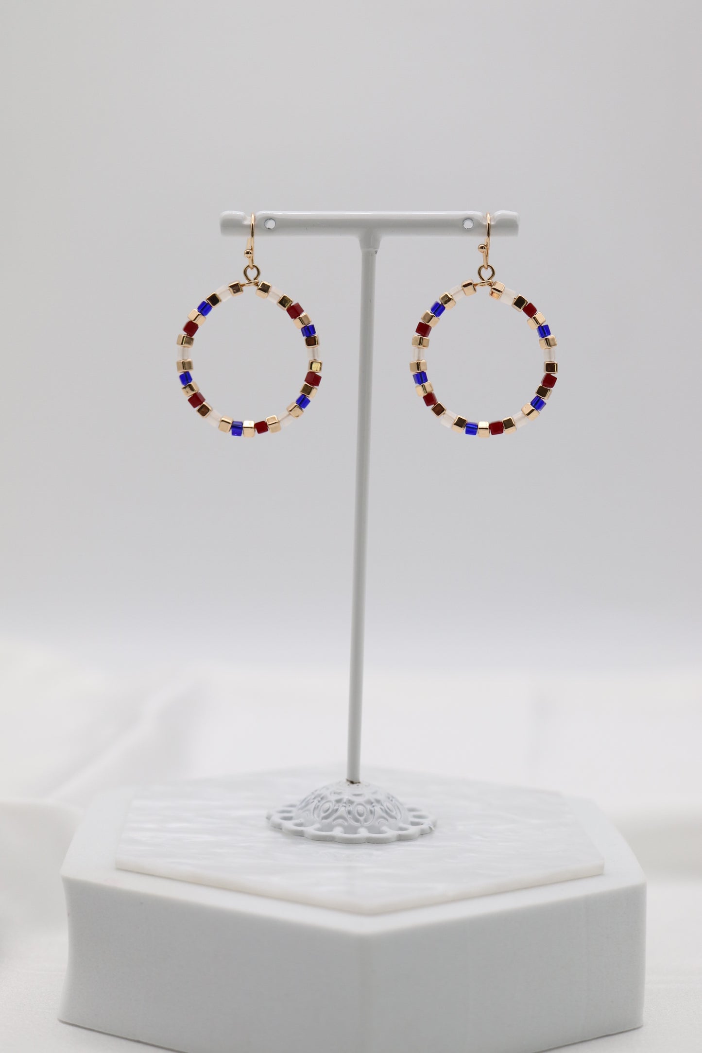 Glass Bead Patriot Earring