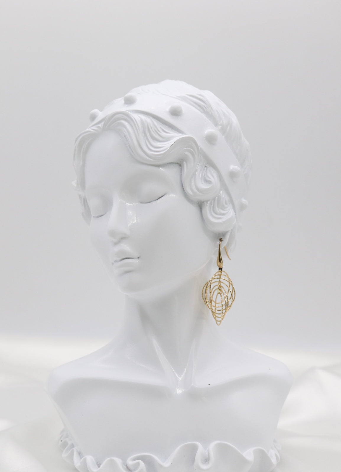 Italian Style Twisted Layered Gold Drop Earrings