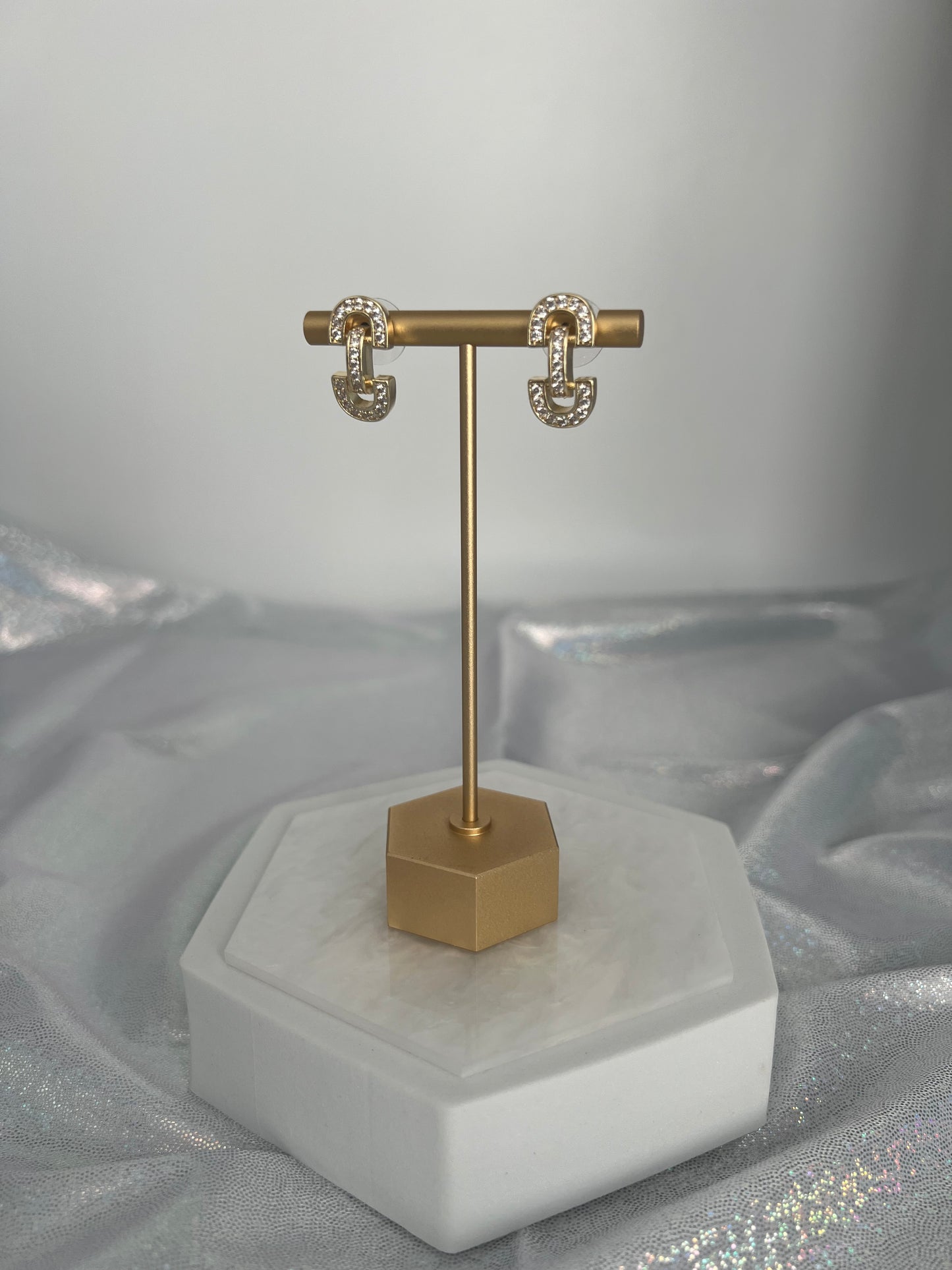 Gold CZ Huggie Earrings