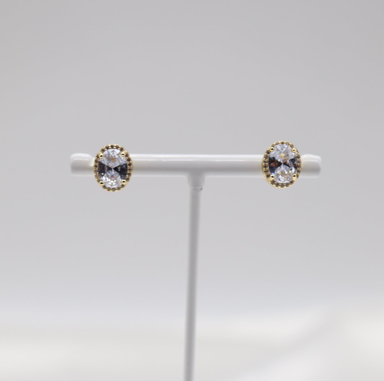 Cubic Zirconia Gold Post Style Earrings