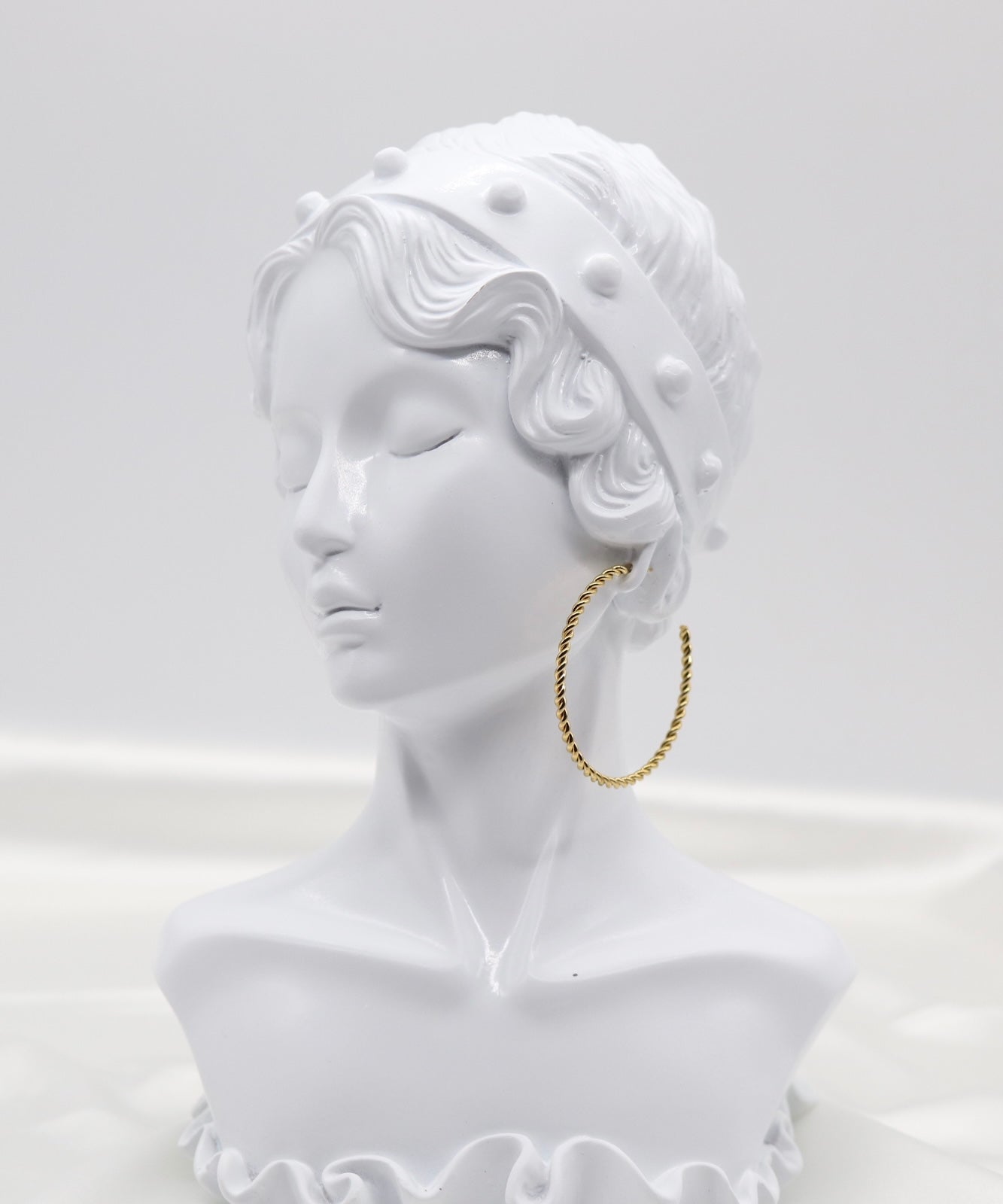 Large Twisted Gold Hoop Earrings