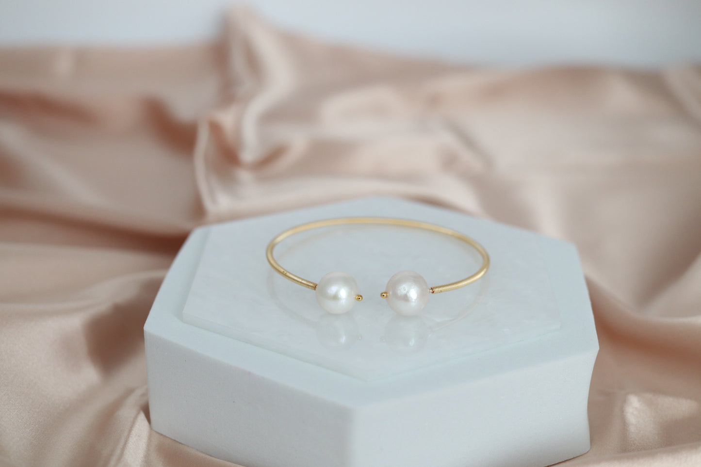 Double Fresh Water Pearls with Gold Filled Wiring