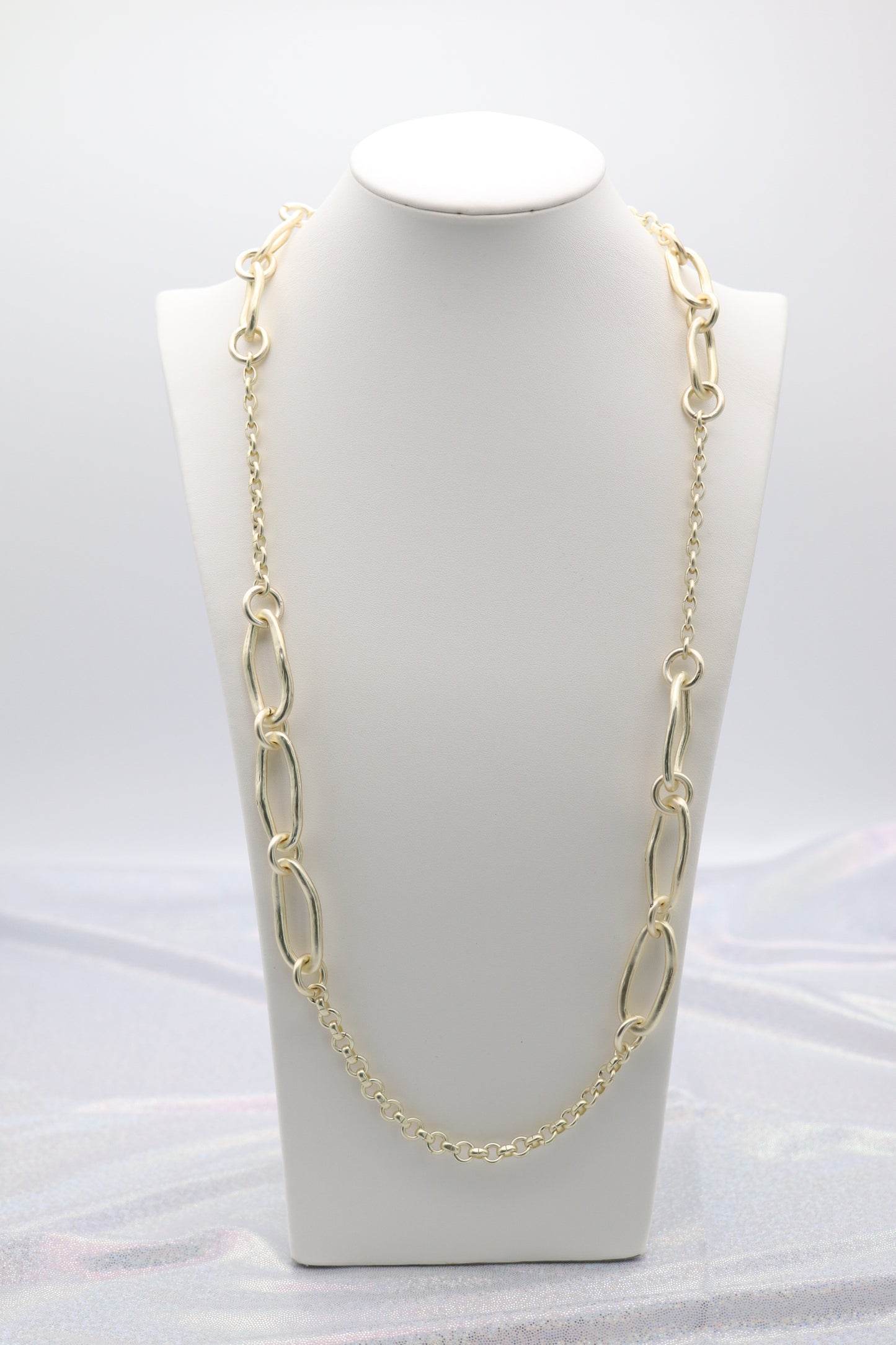 Matte Long PaperClip Necklace