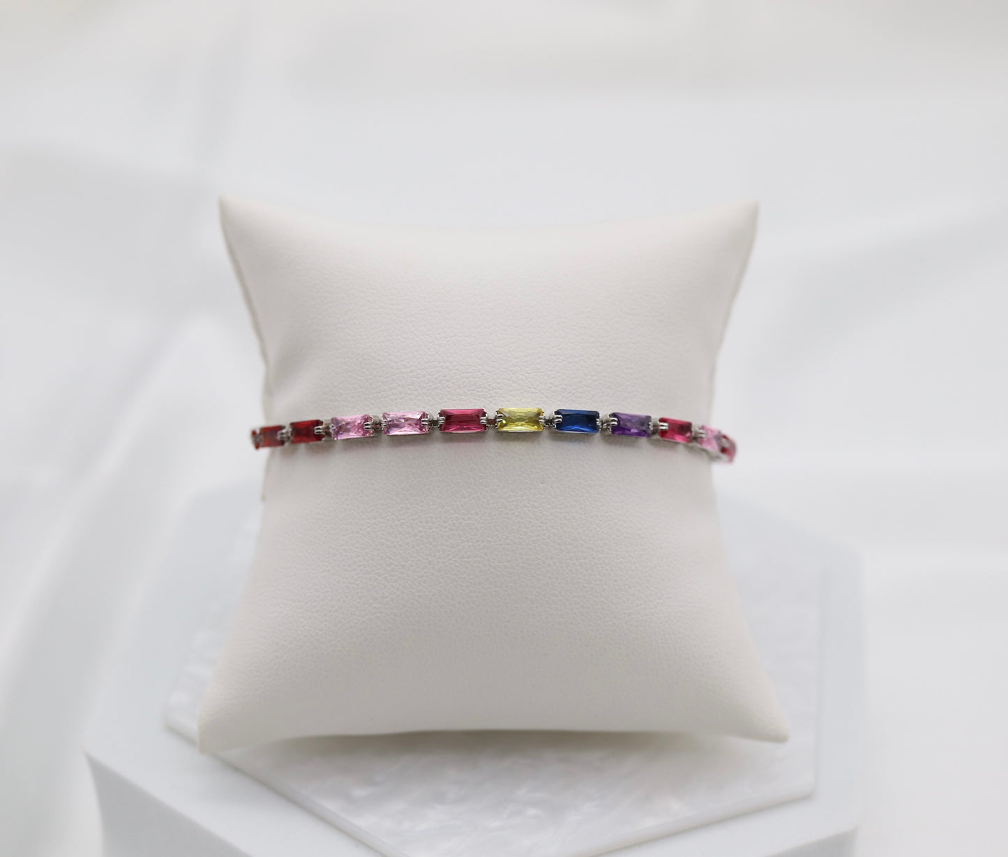 Multi-Colored Gemstone Adjustable Bracelet