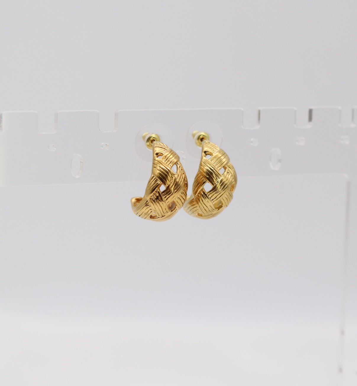 Woven Gold Statement Earrings