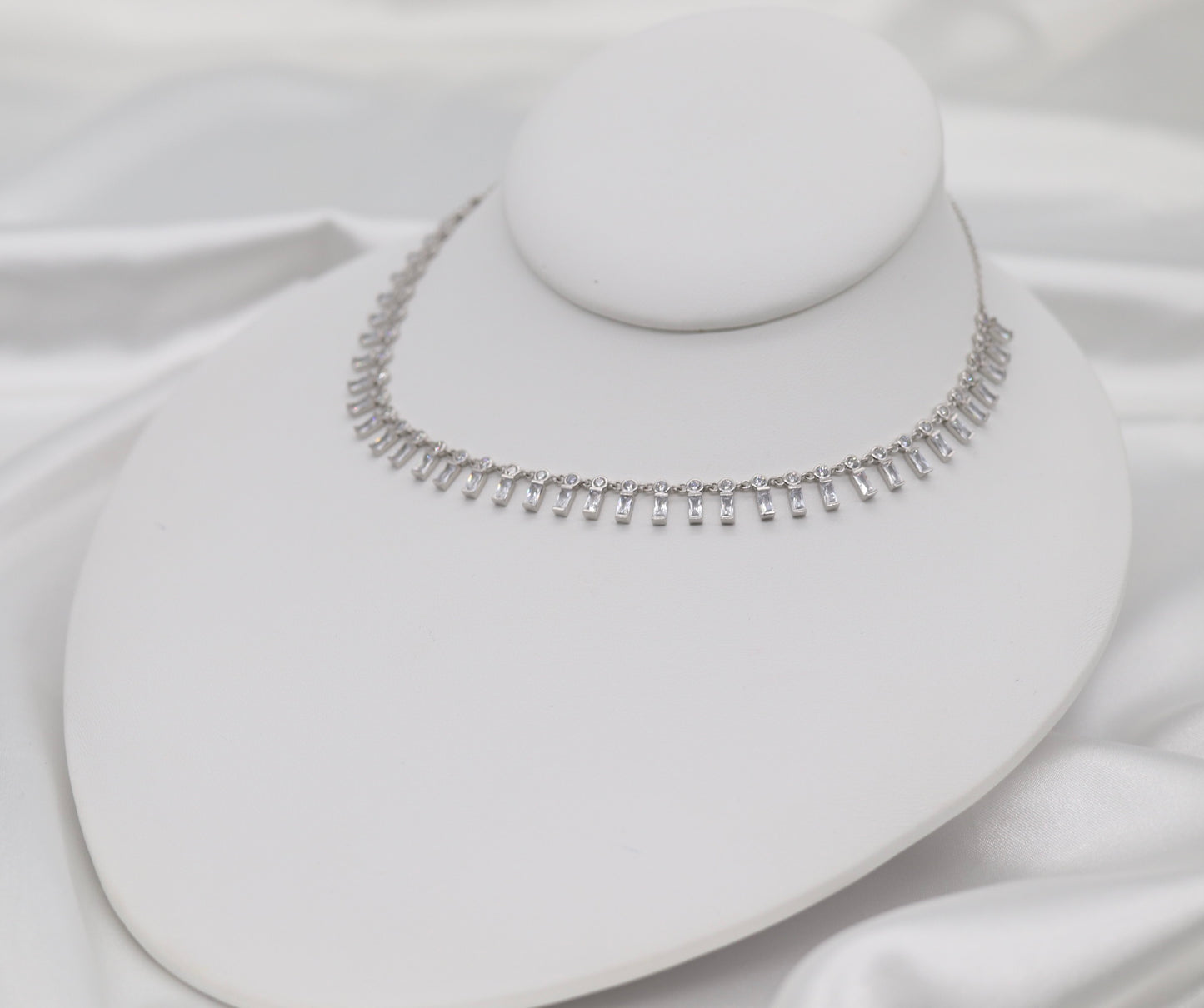 Baguette-Cut CZ Choker Necklace