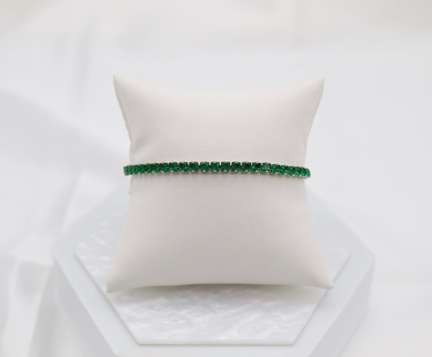 Emerald Green CZ Diamond Adjustable Bracelet