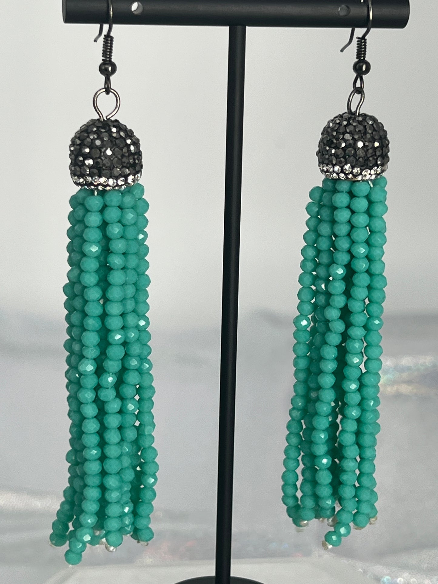 Sterling Turquoise Tassel Earrings