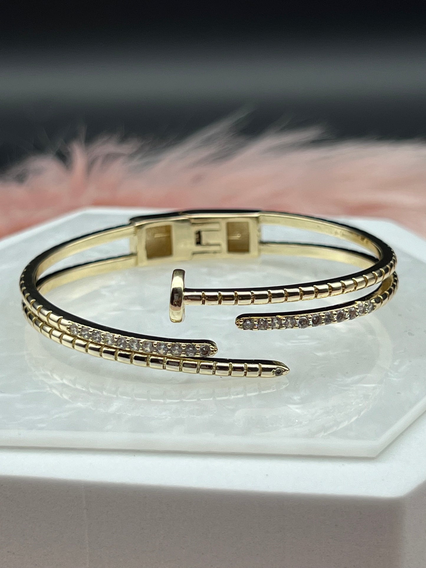 Nail CZ Diamond Inlaid Bracelet