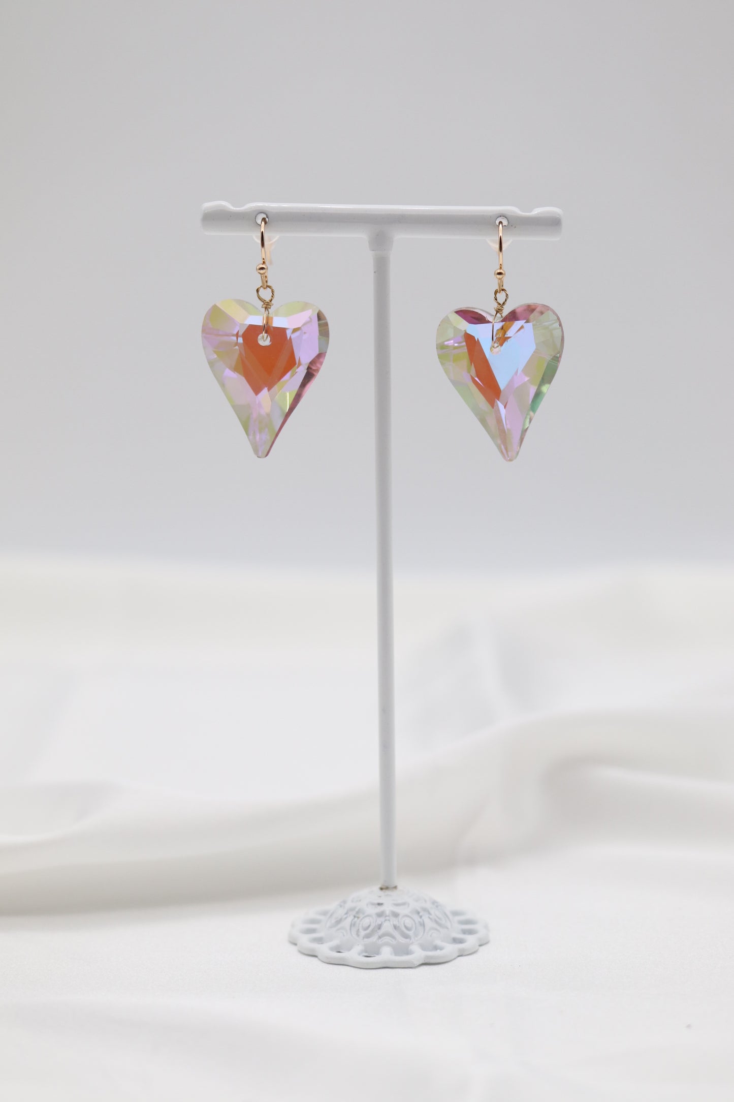Light Pink Heart Shaped Glass Stone