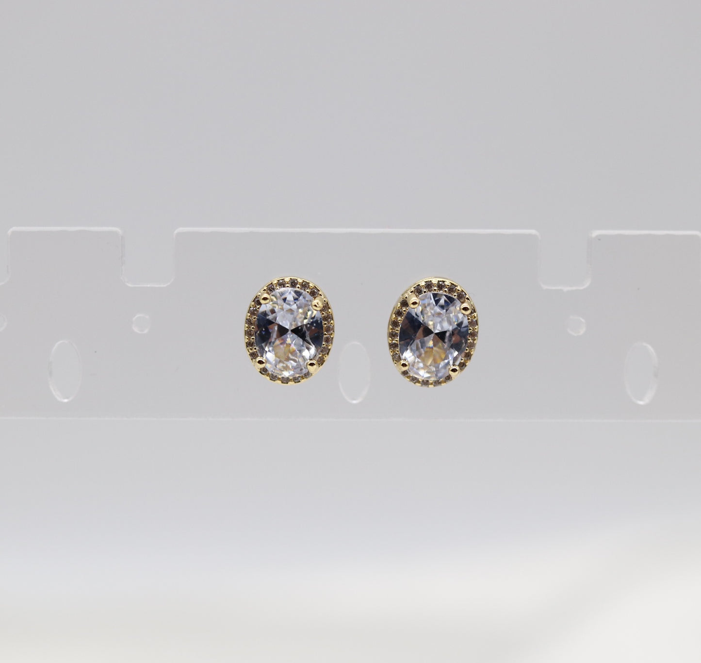 Cubic Zirconia Gold Post Style Earrings