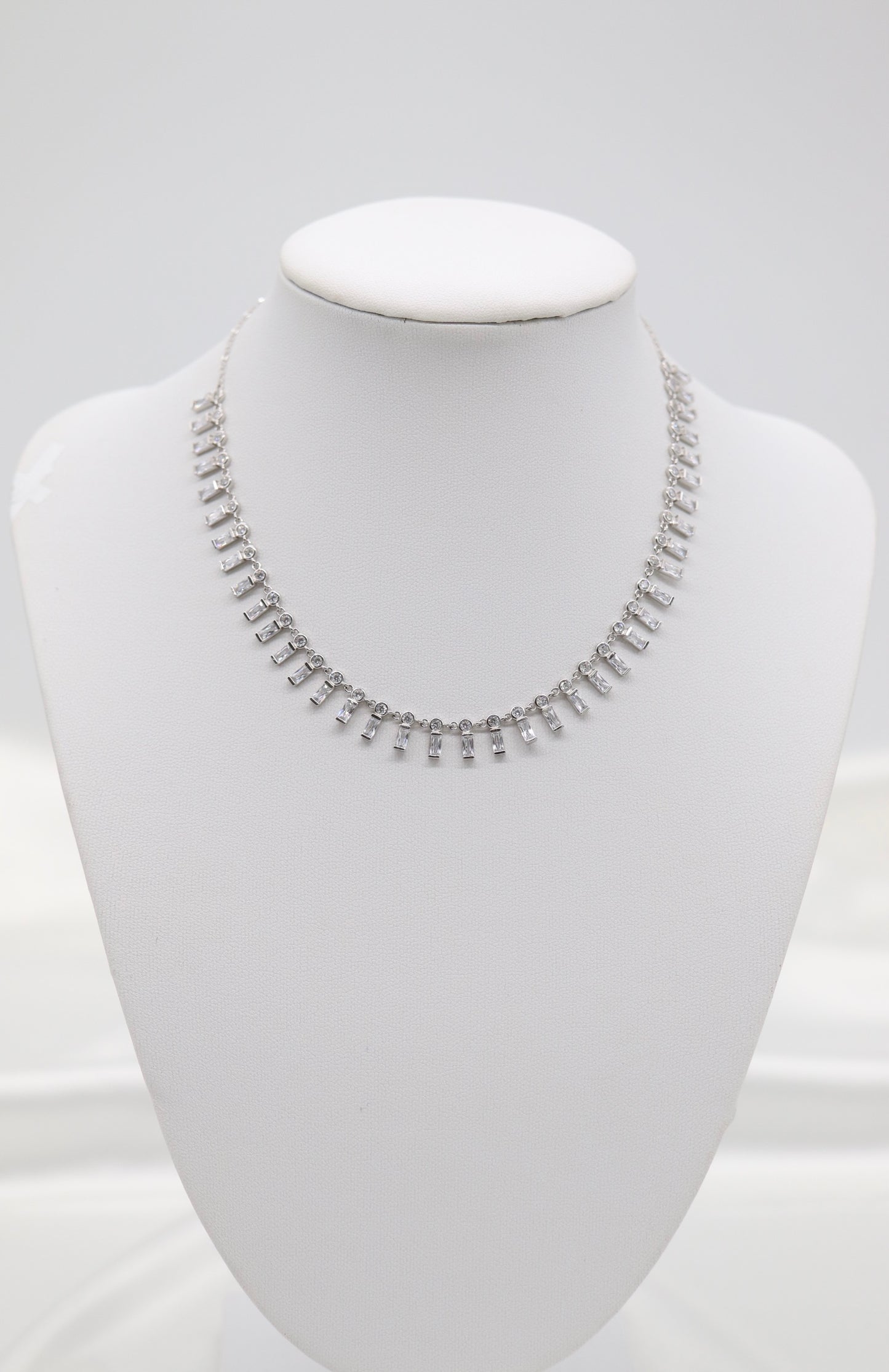 Baguette-Cut CZ Choker Necklace