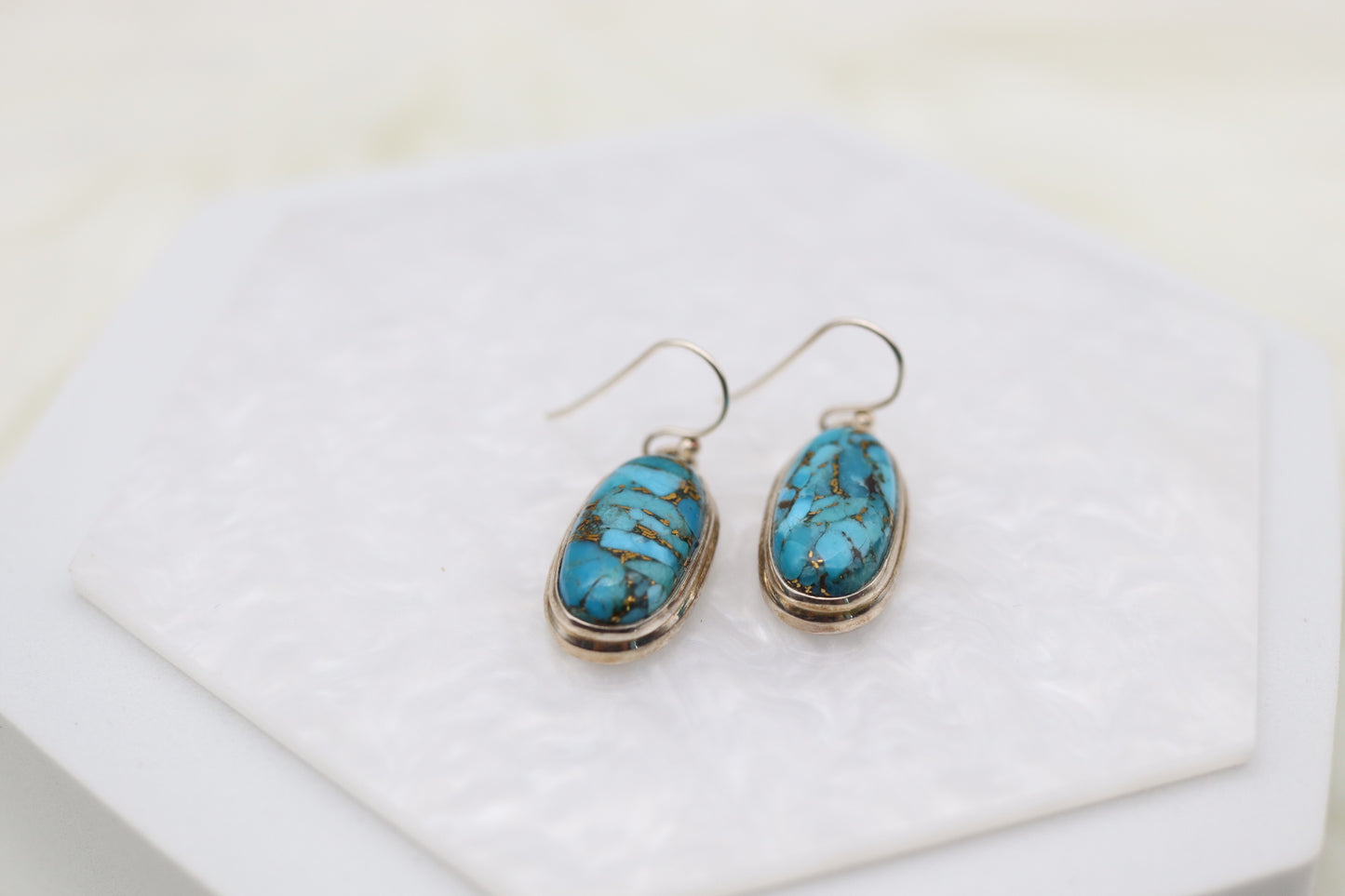 Turquoise Sterling Silver Dangling Earrings