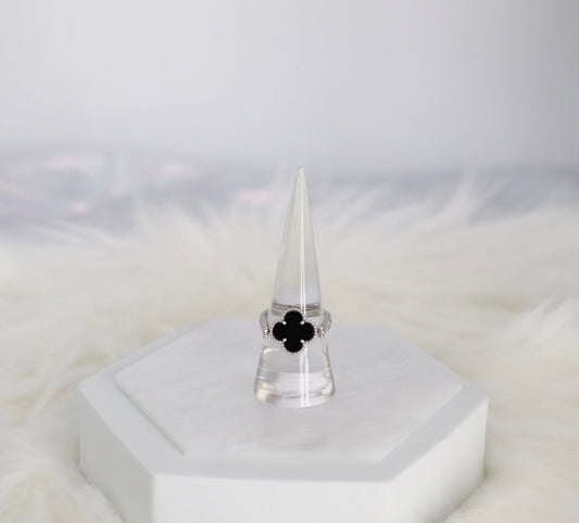 Black Clover Silver Reversible Ring - Size 7
