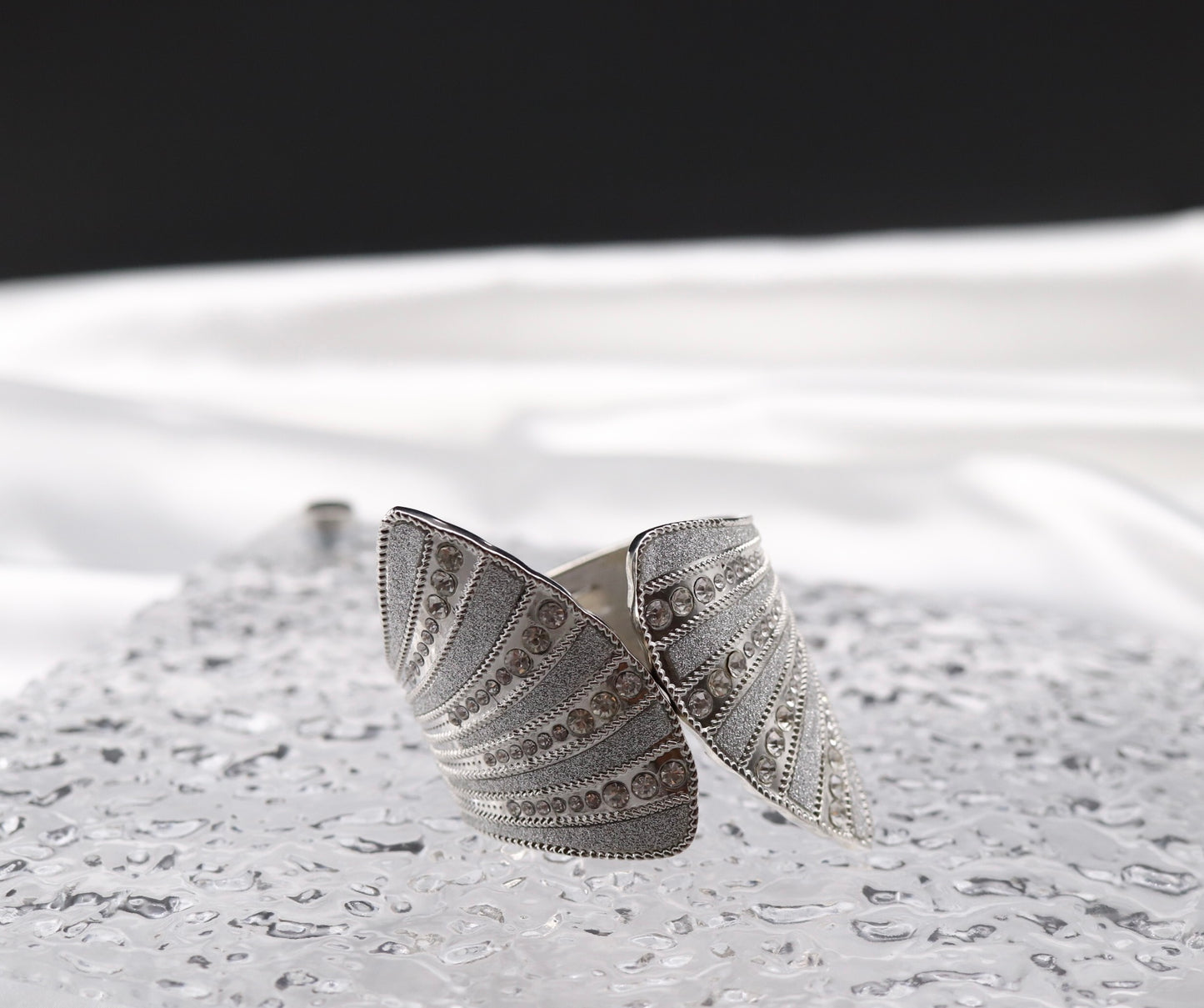 Silver Cuff CZ Bracelet