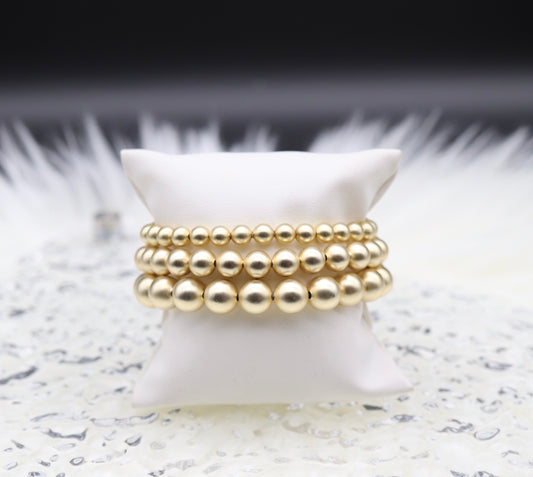 Matte Gold Layered Beaded Bracelet