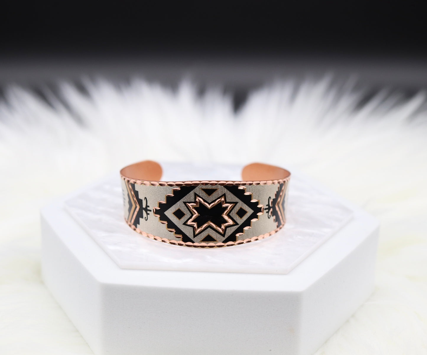 Light Gold and Black Copper Bracelet