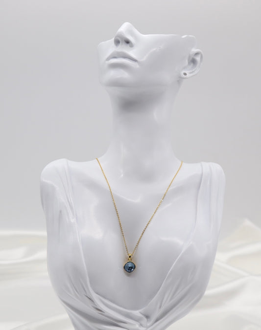 Navy Blue Stone Necklace