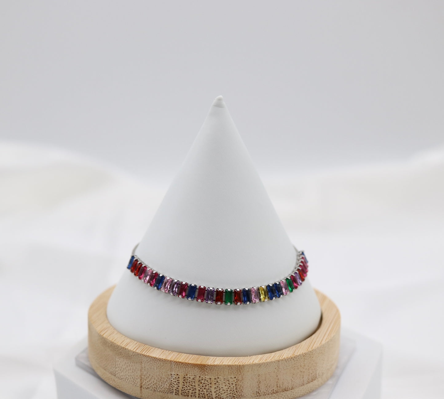 Multi-Color CZ Diamond Tennis Bolo Adjustable Bracelet