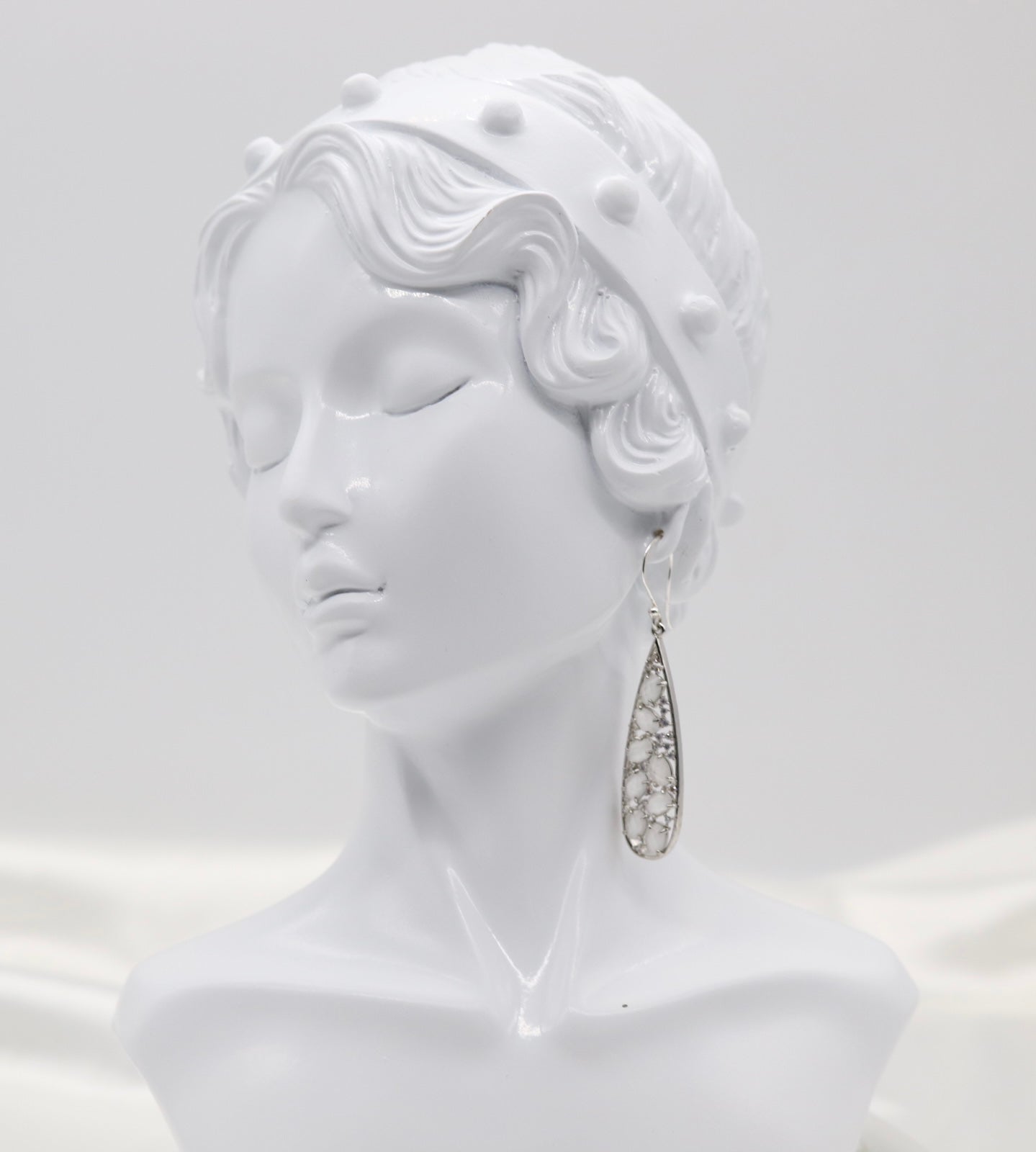 Clear Bezel Set Teardrop Earrings