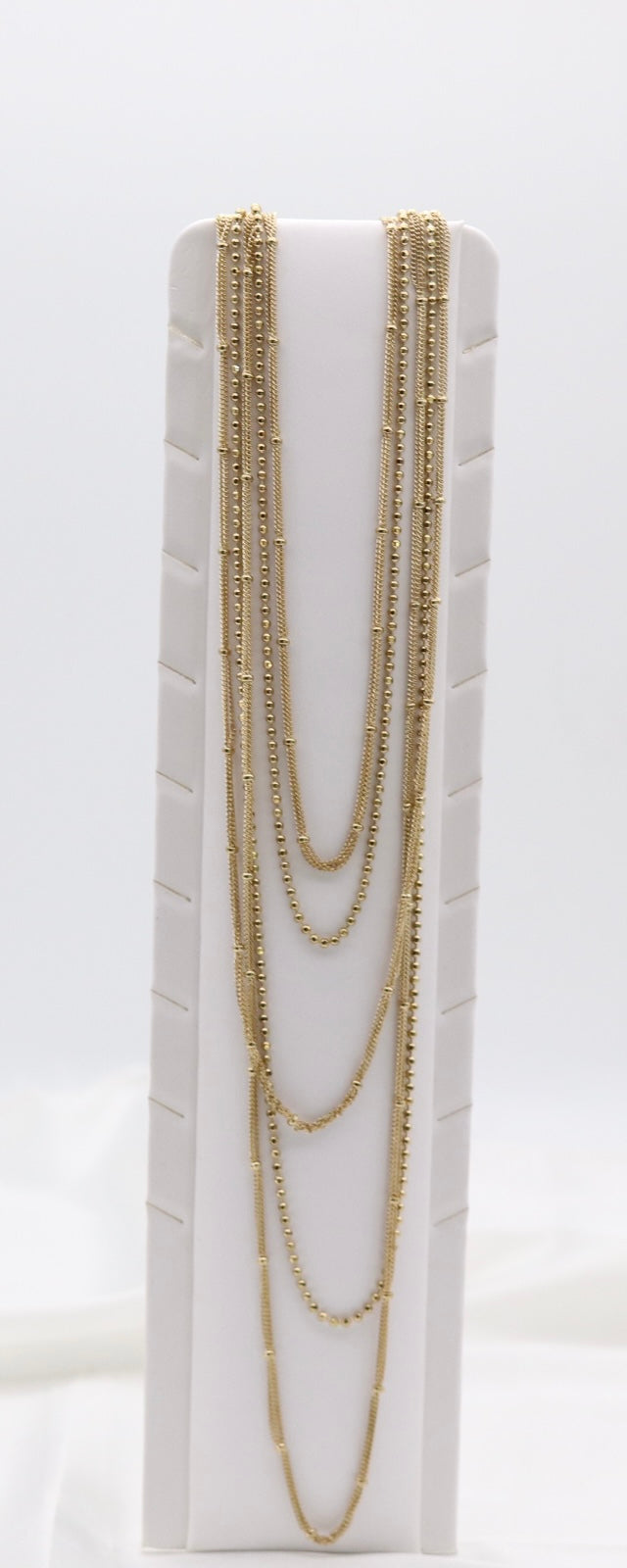 Gold Multi-Strand Layered Chain Necklace