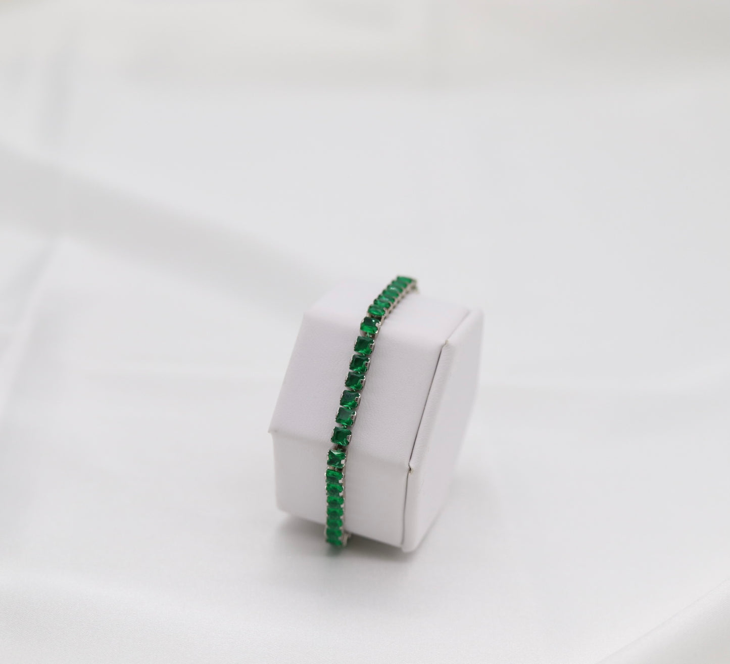 Emerald Green CZ Diamond Adjustable Bracelet