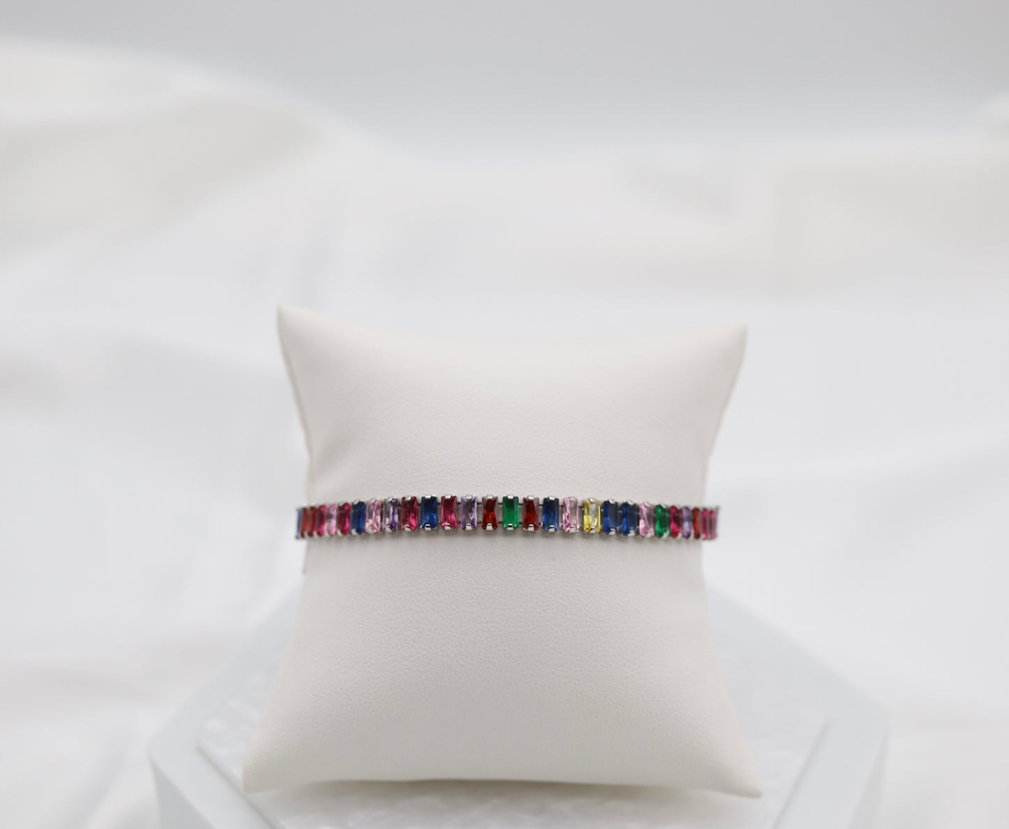 Multi-Color CZ Diamond Tennis Bolo Adjustable Bracelet
