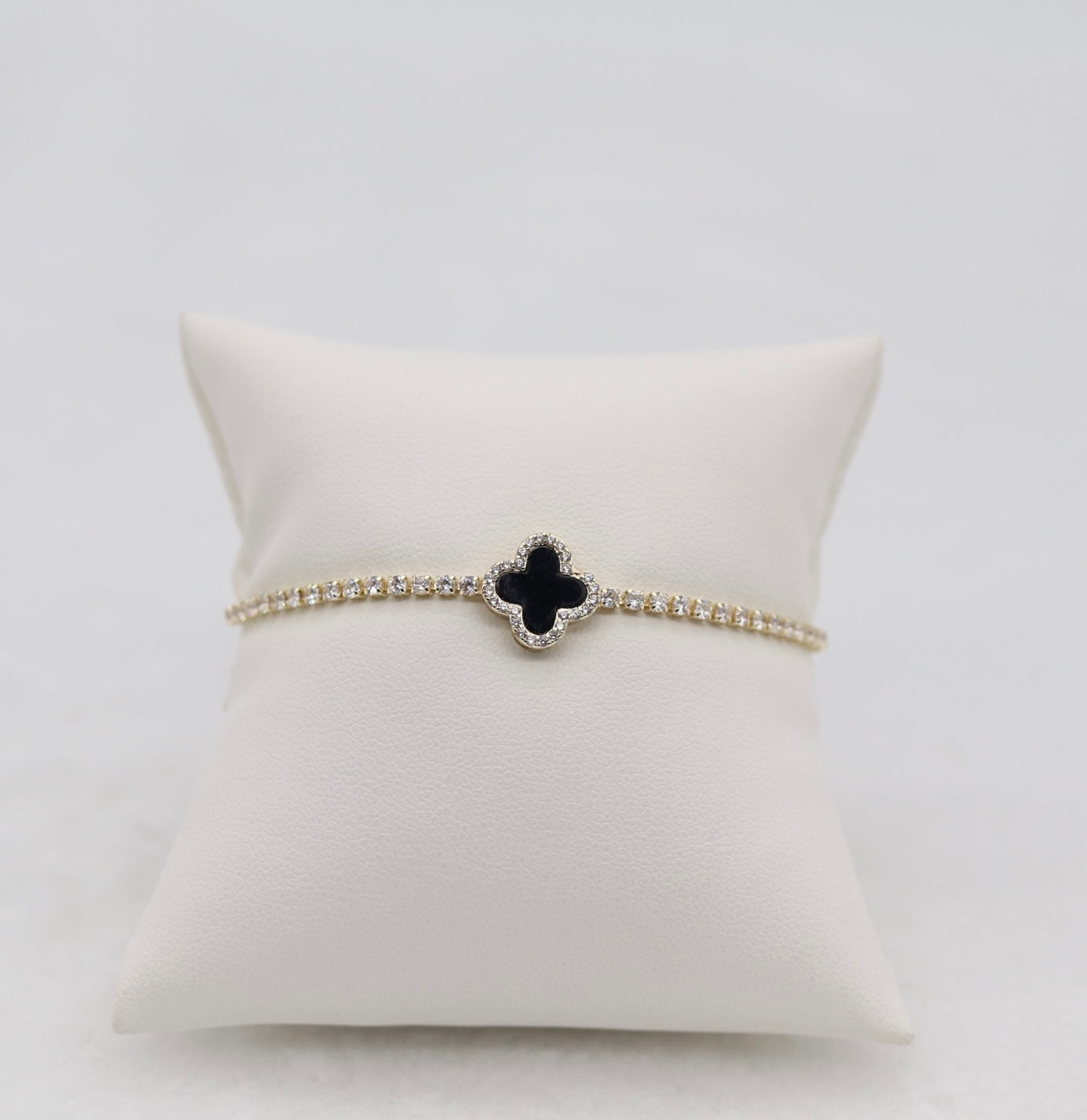 Black Clover Adjustable CZ Tennis Bracelet