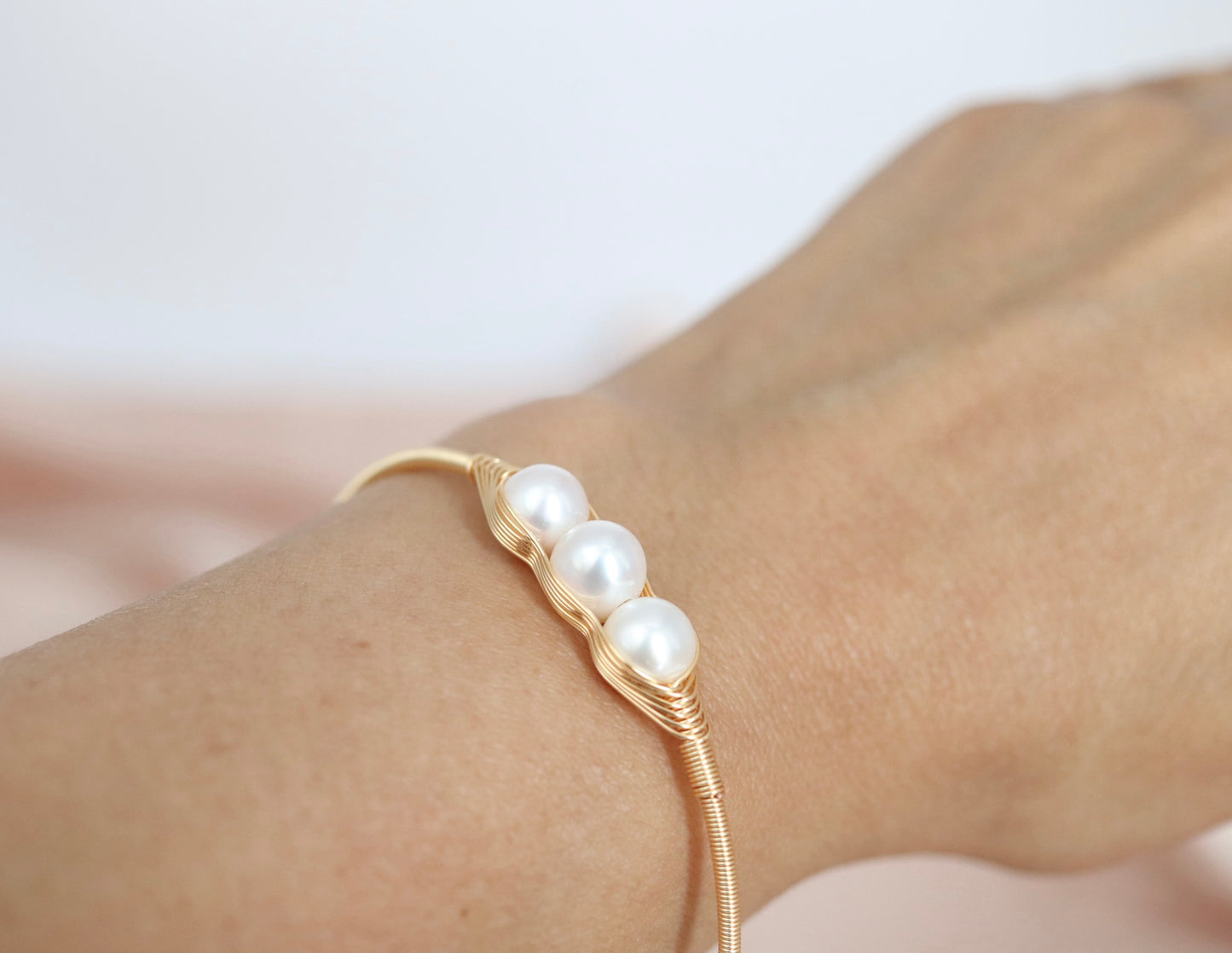Three Fresh Water Pearls with Gold Filled Wiring