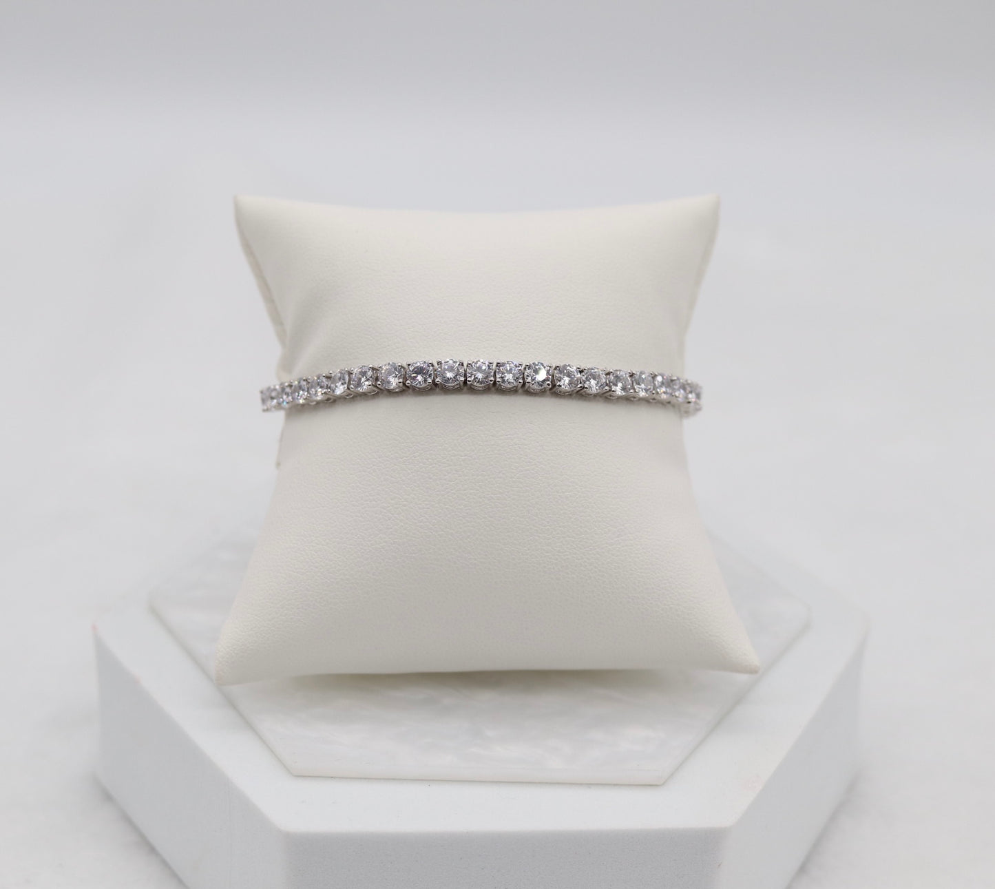 Elegant Silver CZ Tennis Bracelet