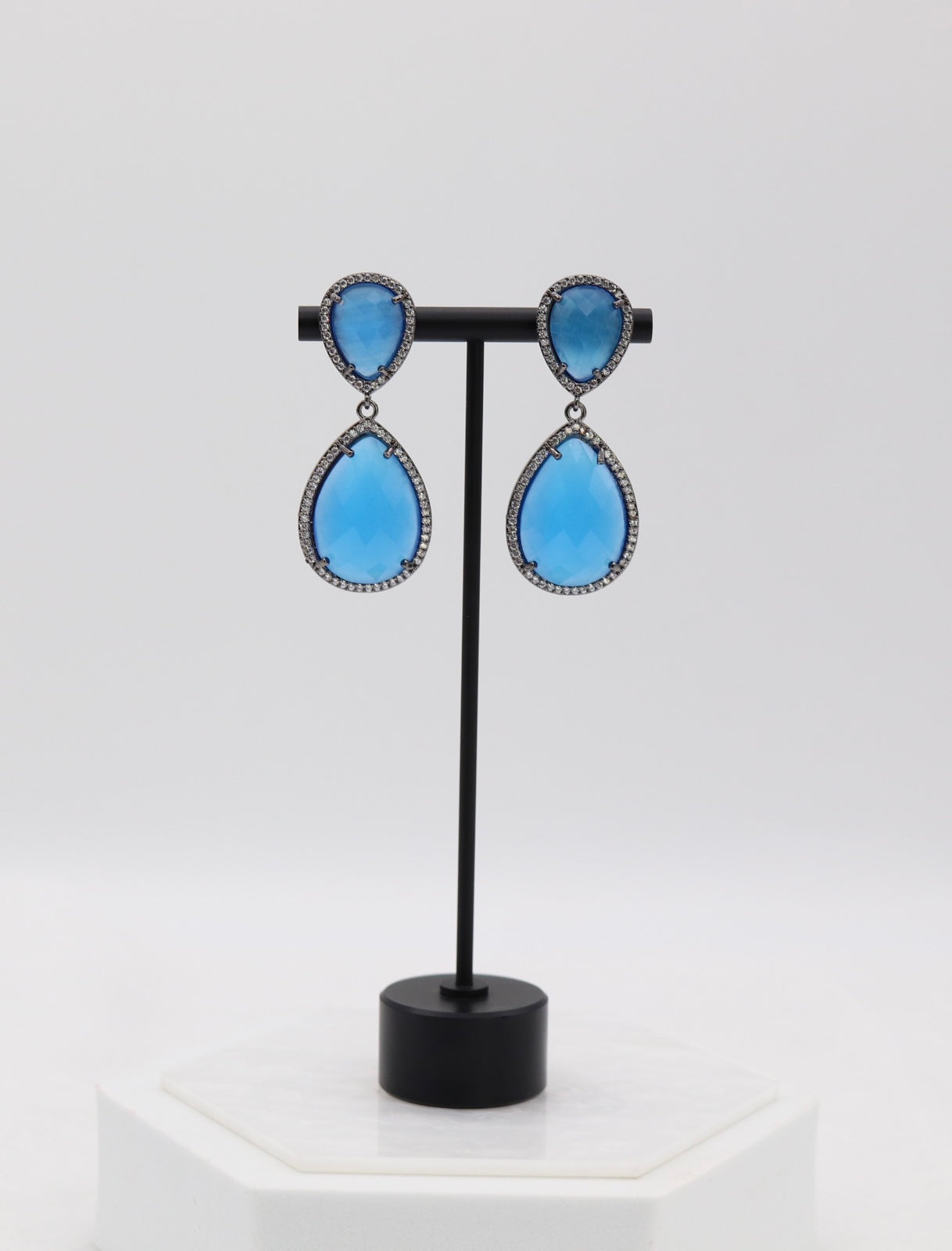 Ocean Glow Teardrop Dangle Earrings