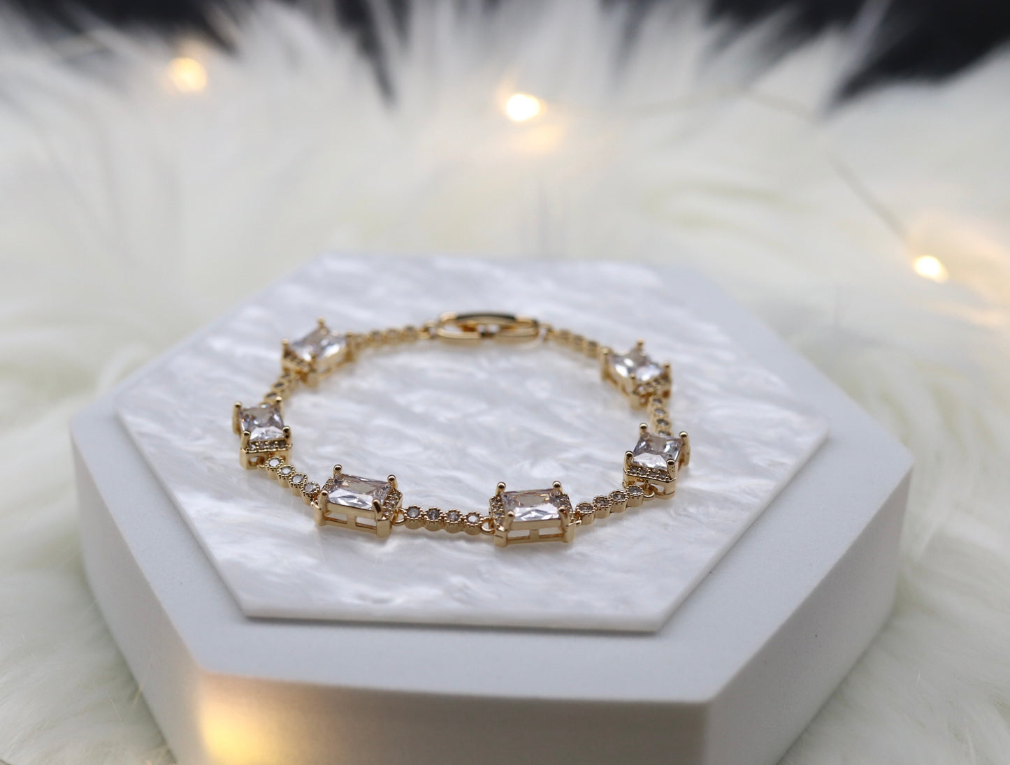 Crystal Clear Gemstones Tennis Bracelet