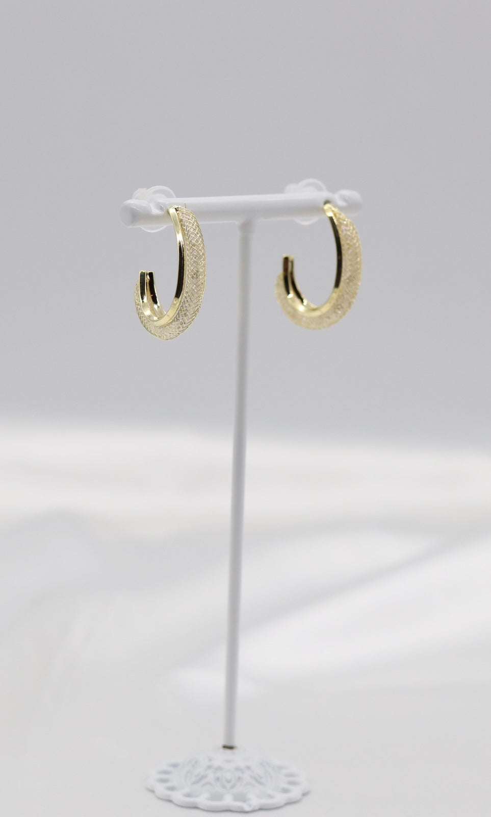 Classic Textured Gold Huggie Earrings