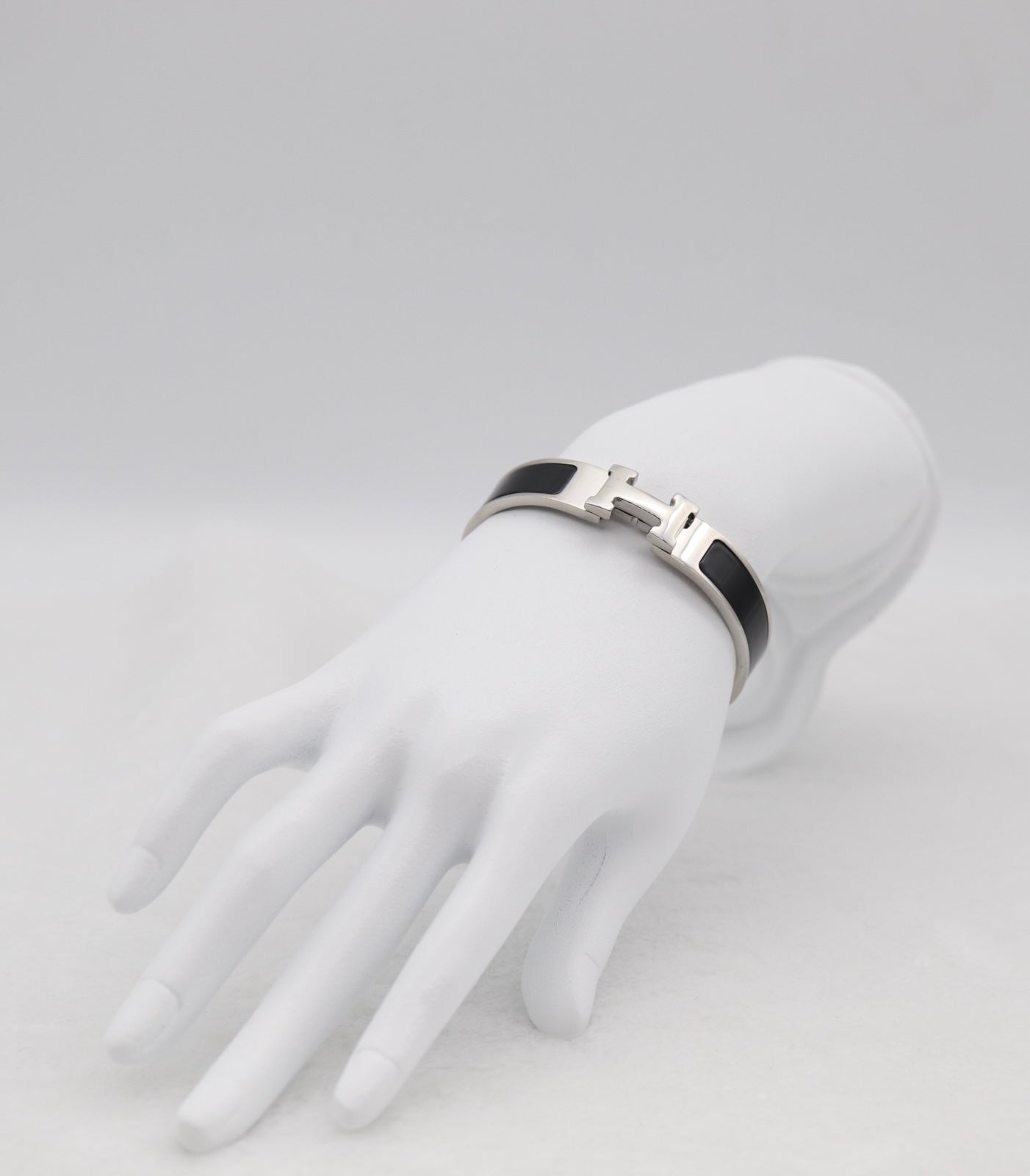 Medium Classic Silver & Black Enamel Bracelet
