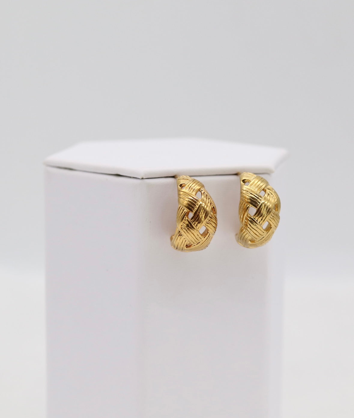 Woven Gold Statement Earrings