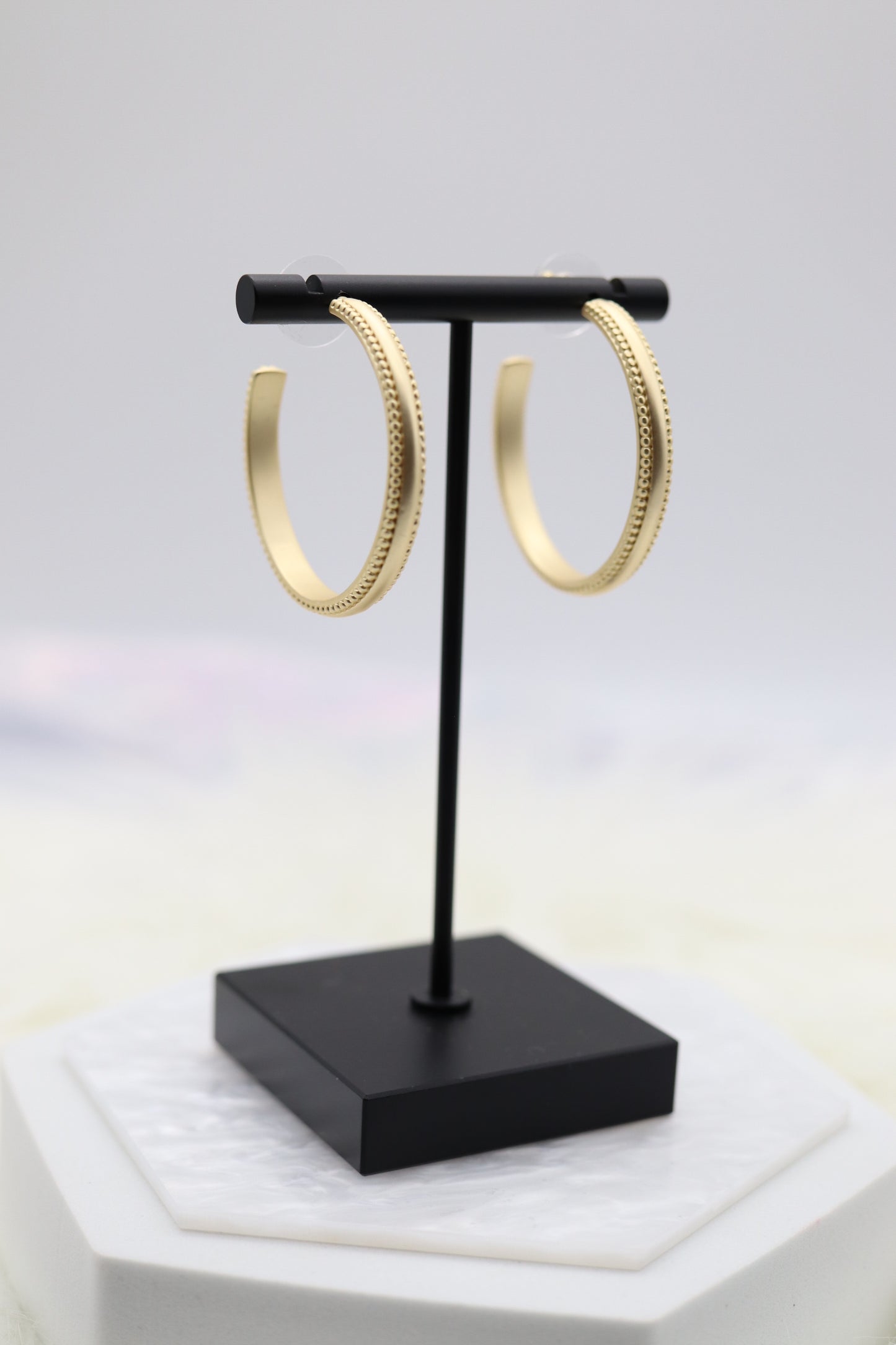 Matte Gold Hoop Earrings