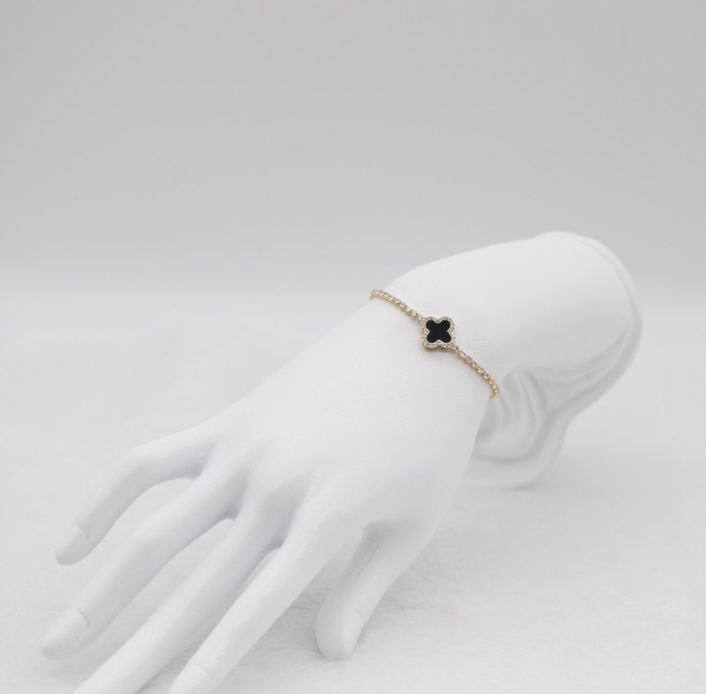 Black Clover Adjustable CZ Tennis Bracelet