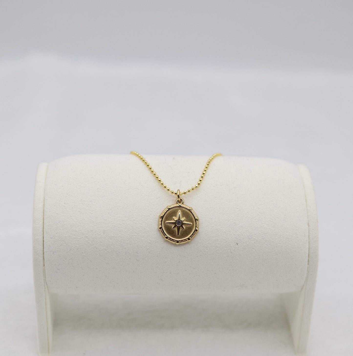 Gold Compass Star Necklace – Dainty North Star Pendant