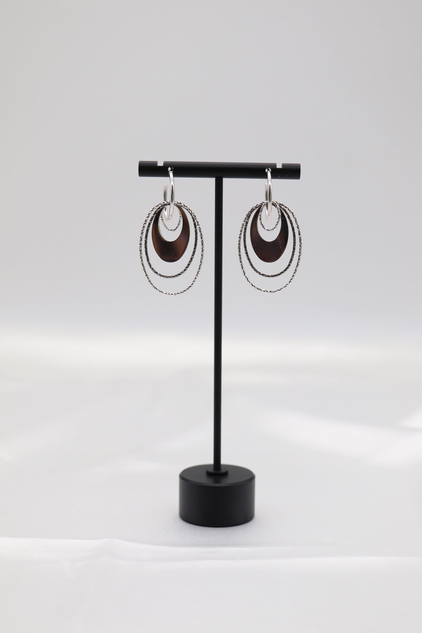 Italian Style Triple Hoop Teardrop Silver Statement Earrings
(Sterling Earrings)