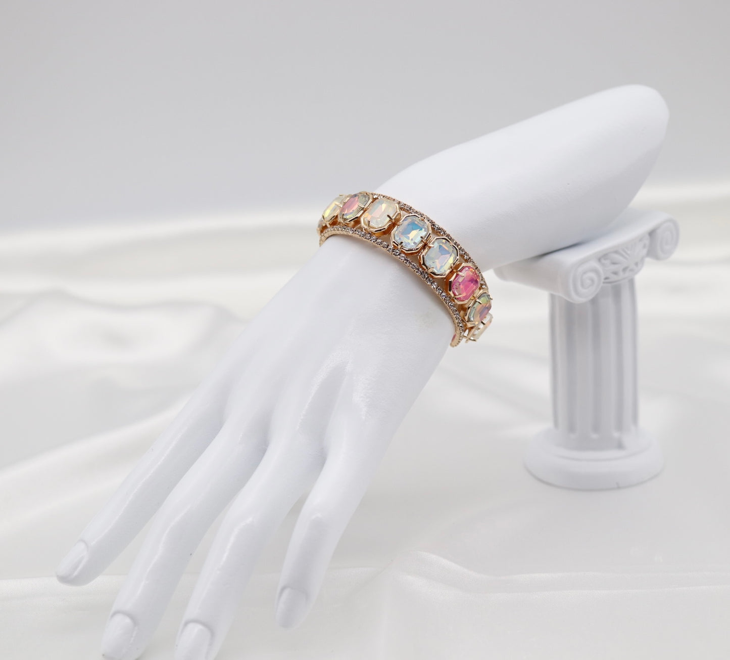 Pinkish Crystal Rhinestone Stretchable Bracelet