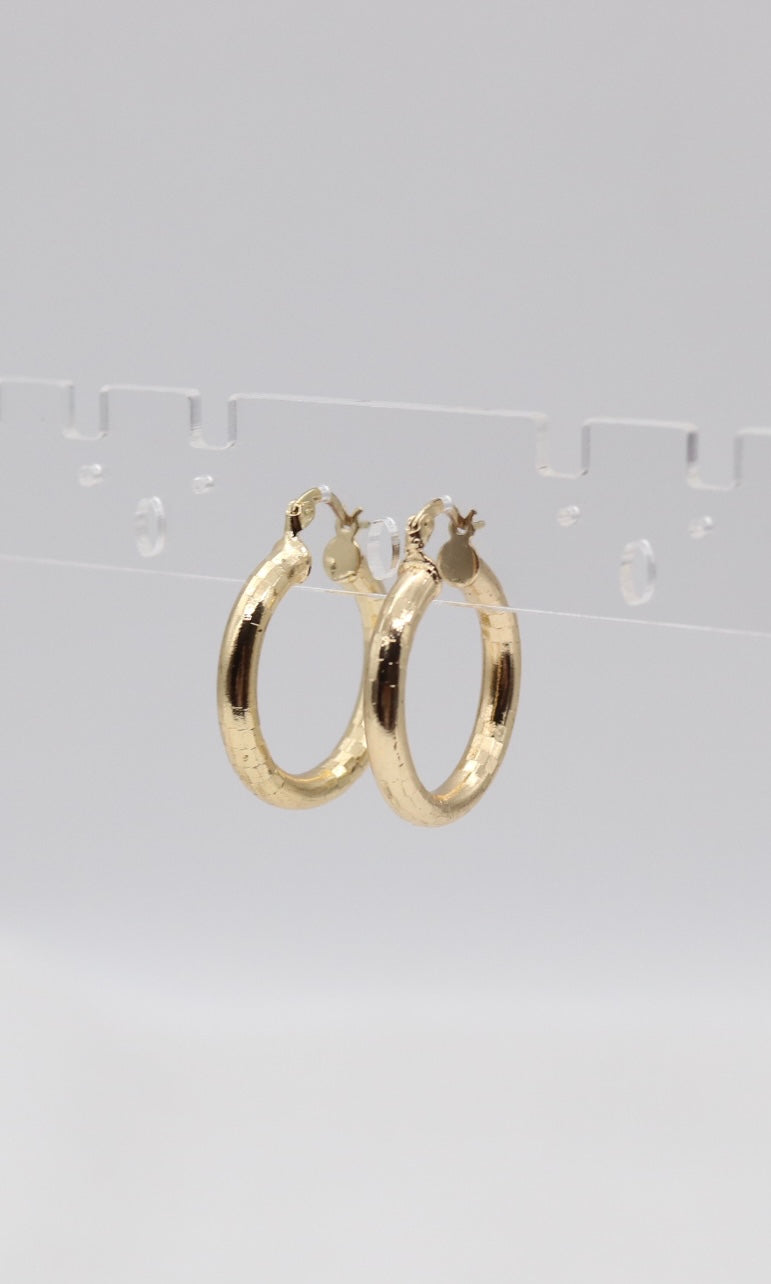 Textured Gold Hoop Earrings