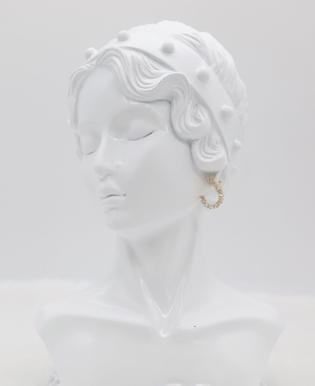 Sparkling Baguette Hoop Earrings
