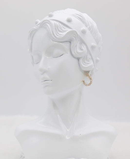 Sparkling Baguette Hoop Earrings
