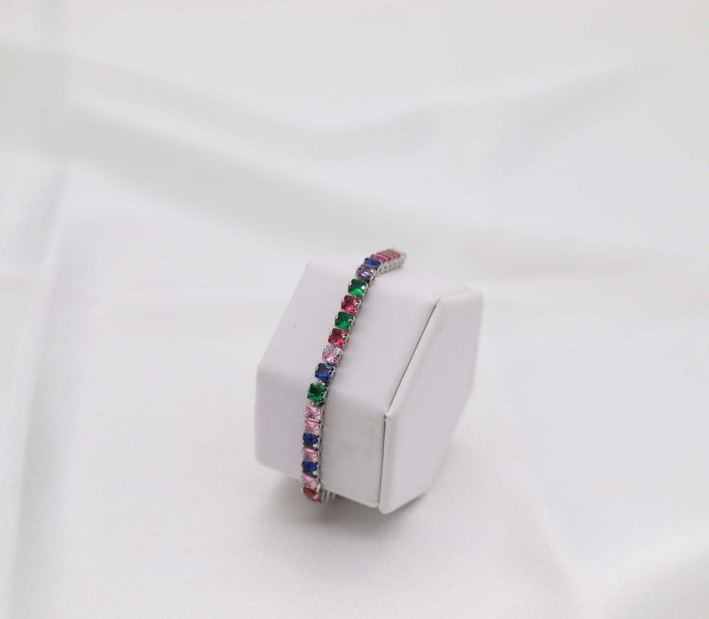 Multi-Colored CZ Diamond Adjustable Bracelet