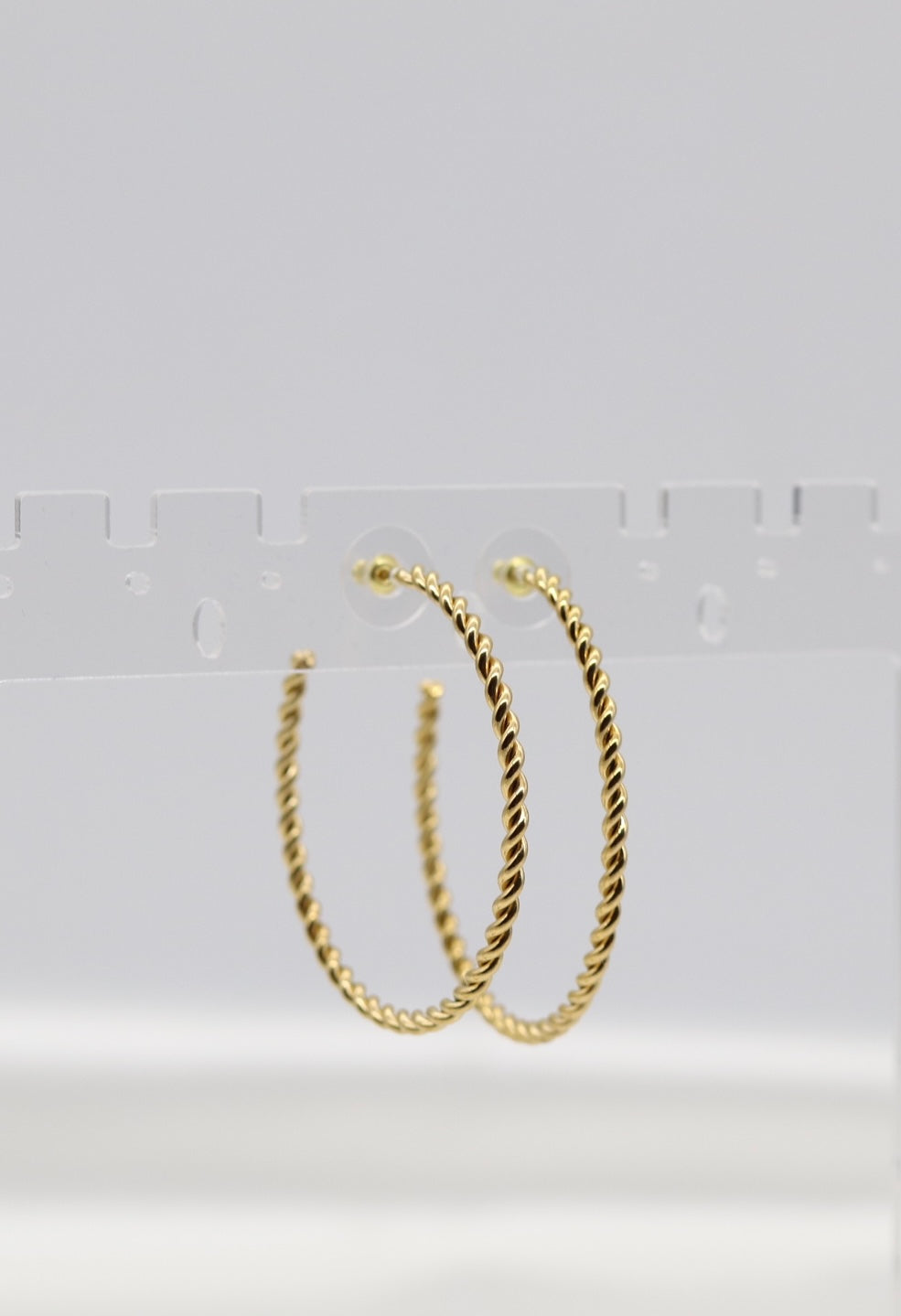 Large Twisted Gold Hoop Earrings