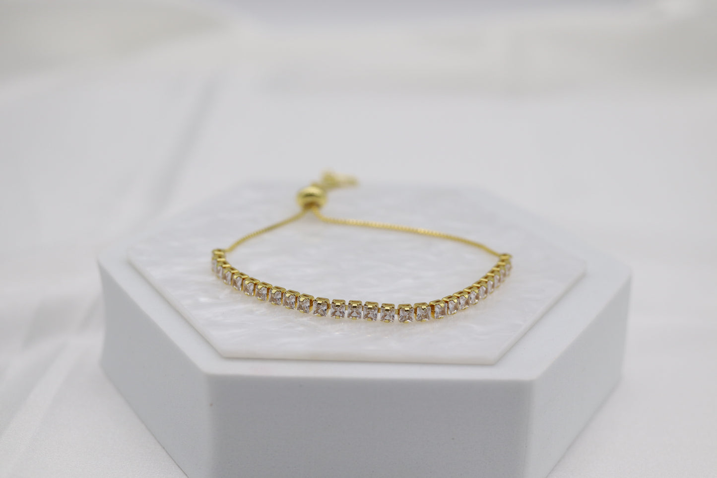 CZ Gold Adjustable Bracelet