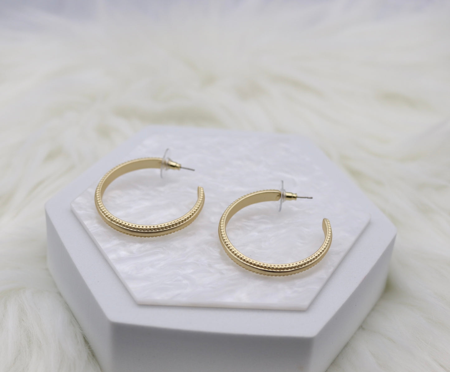 Matte Gold Hoop Earrings