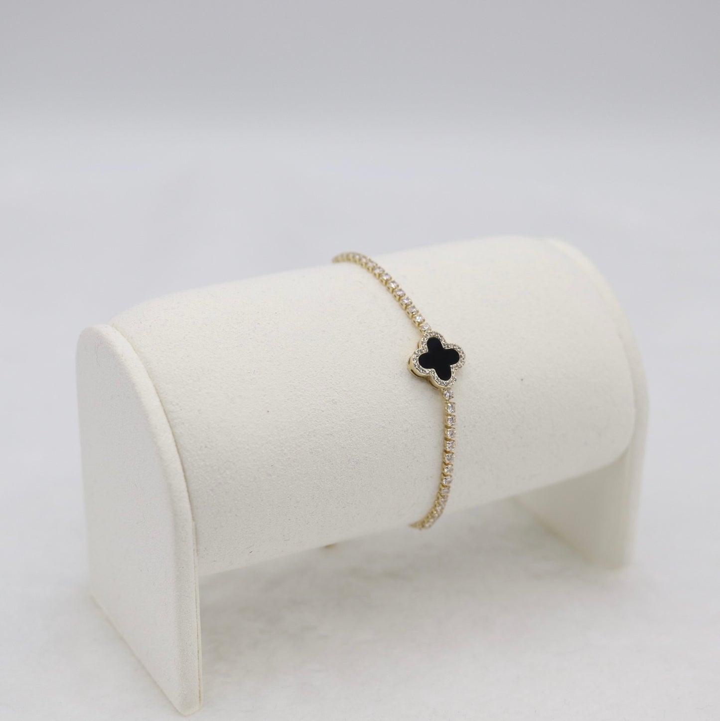 Black Clover Adjustable CZ Tennis Bracelet