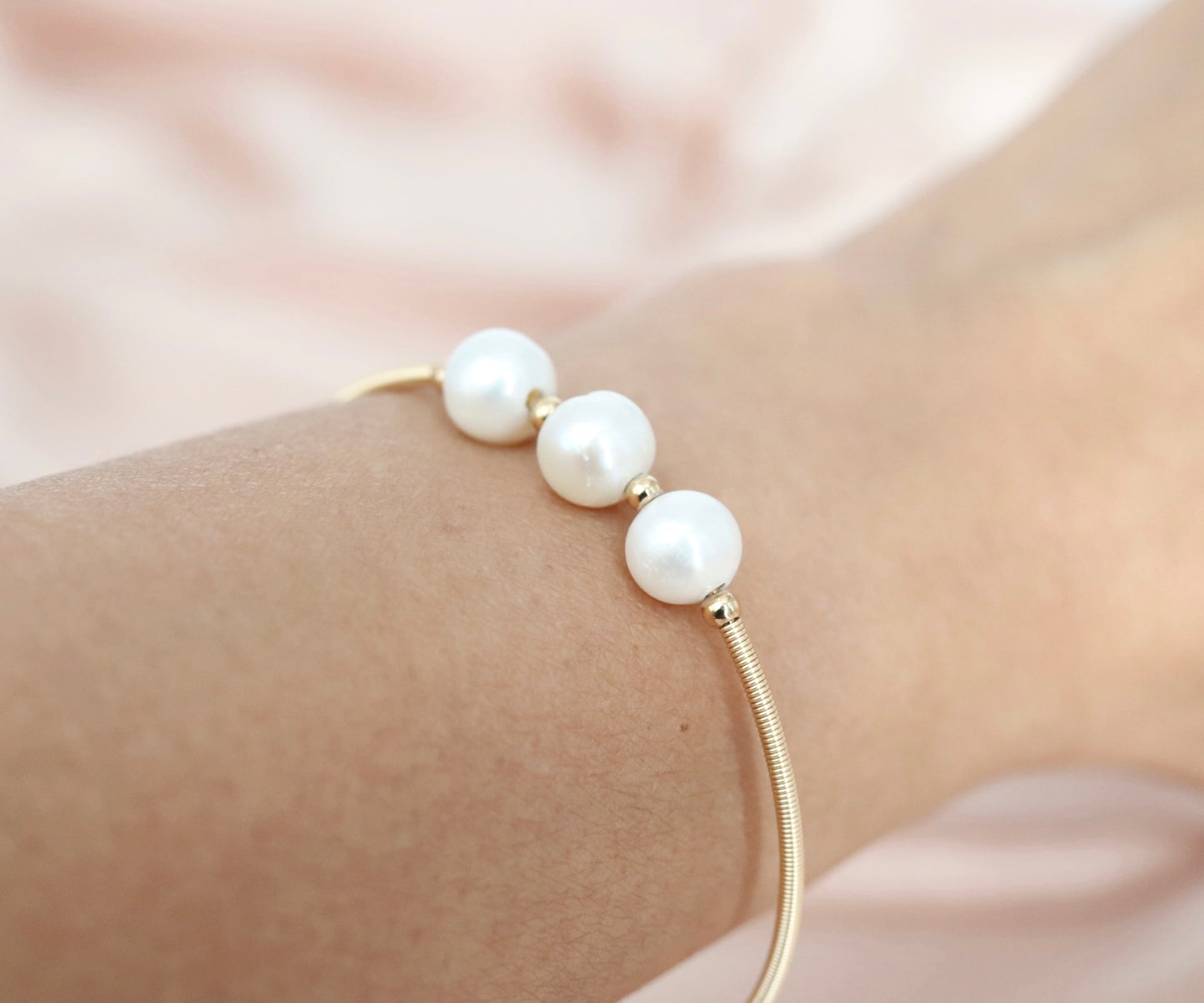 Three Fresh Water Pearls with Gold Filled Wiring