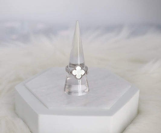 Silver Clover Silver Reversible Ring - Size 8